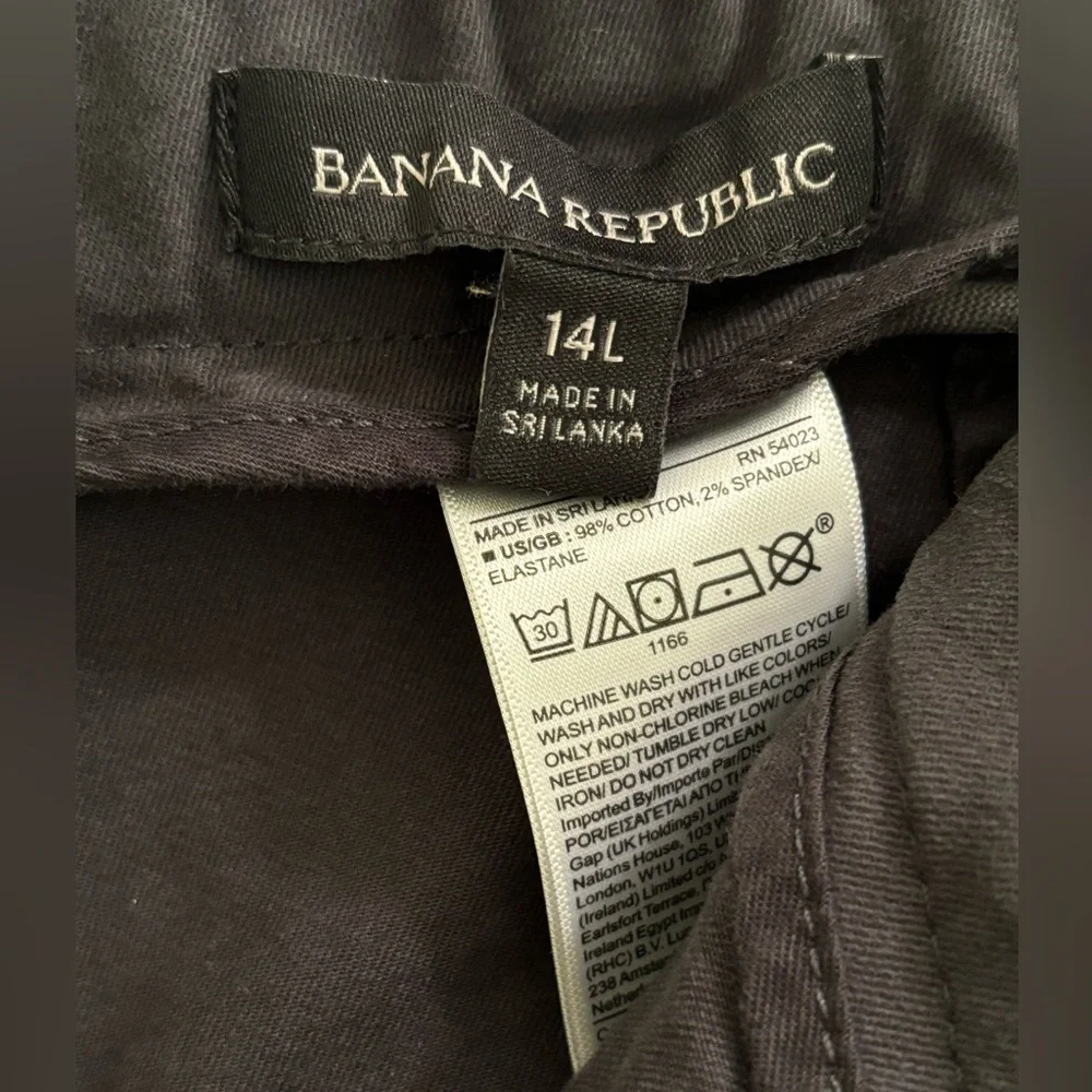 EUC, Banana Republic Utility Pant, Orca (gray/black) Twill, SZ 14 Tall, 30” IS